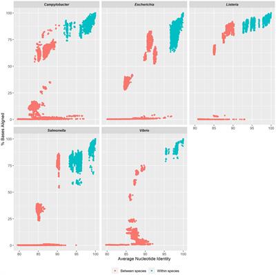 Rapid identification of enteric bacteria from whole genome sequences using average nucleotide identity metrics